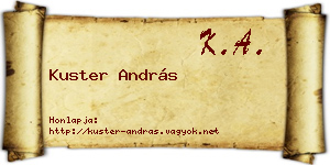 Kuster András névjegykártya