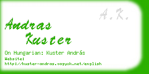 andras kuster business card